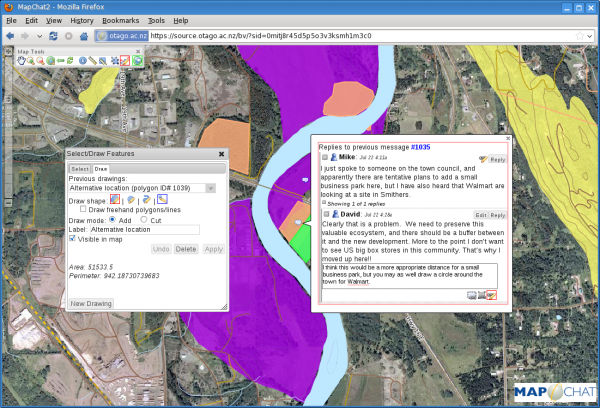 Spatially-Linked Chat